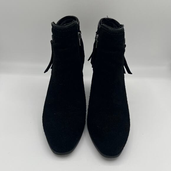 DOLCE VITA Suede Booties with Fringe, Black, Size 9, 3.25" Heel - Picture 2 of 6
